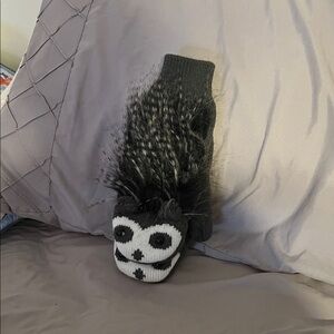 Black and White Knit Animal mittens